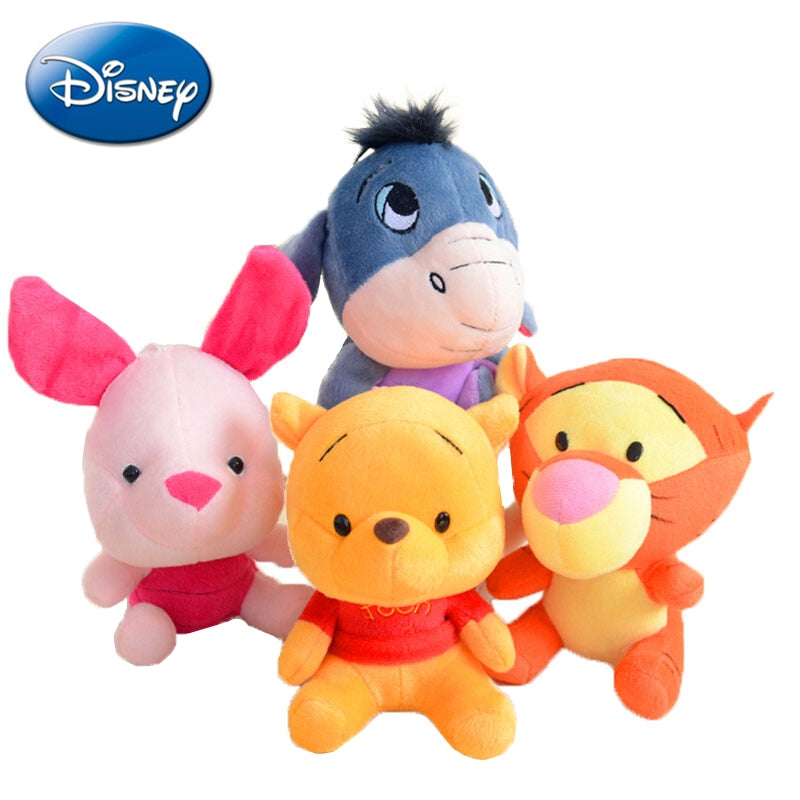 12-18cm Disney Winnie the Pooh Bear Anime Cute Cartoon Plush Dolls Toys Kids Birthday Gift